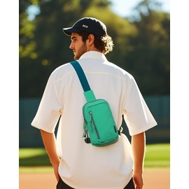 HAUMAUH Anti Theft Bag Small Phone Running-Women Man Men Sports Travel Gym Mini Daily Commute Festival Dog Walks Workout - Sling Crossbody Pouch (Green)