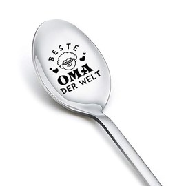 Mother's Day Birthday Gifts for Grandma Best Grandma Spoon for Women Nana Grandmother Gift from Grandaughter Grandson Engraved Coffee Spoons for Granny Grandma Ice Cream Lovers Gifts