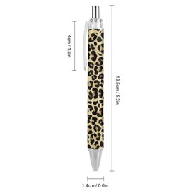 4 Pack Retractable Ballpoint Pens, Cheetah Leopard Print Animal Skin,Extra Fine Point 0.5mm, Black Ink, Refillable Smooth Writing Ball Point Pen Rollerball Pen for College Office