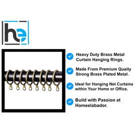 Pack of 24 Strong Metal Curtain Hooks Rings with Fixed eyelets for Curtain pole 25mm-28mm wide Antique Brass Curtian Ring 30MM Internal Diameter