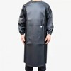 Men's Heavy-Duty Leather Protective Suit: Waterproof, Oil-Resistant Outerwear with Apron and Calf Sleeves One Size / Black 15ea