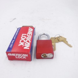 American Lock Master Lock Safety Padlock Aluminum Red 1/4" x 1-1/2" Shackle A1106RED w/2 Keys