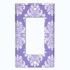Metal Light Switch Plate Cover Damask Pastel Purple DAM014