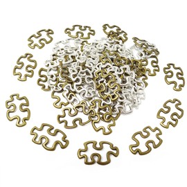 Honbay 60PCS Alloy Big Puzzle Pieces Charms Pendant Tibetan Style Jigsaw Charms Metal Linking Rings for Bracelet Jewelry DIY Craft Making (30��18mm)