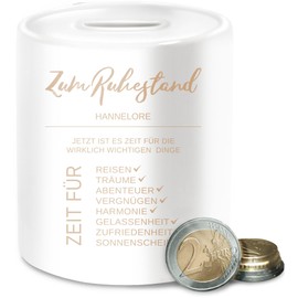 Money Box - Pensioner - Gift for Retirement Gift Ideas Retirement Gifts Retirement Colleague Pension Gifts Woman I Gift Pension - One Size - White - Retirement Entry