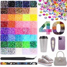40000 PCS Bedazzling Kit, 40 Colors 3mm Resin Flatback Rhinestones
