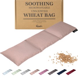 Qomfor Körnerkissen - Wärmekissen Mikrowelle aus Baumwolle 46 x 12 cm - Weizen gefüllt - Weiches Dinkelkissen zur Schmerzlinderung Rücken, Nacken und Schulter - Tolles Geschenk - Rosa