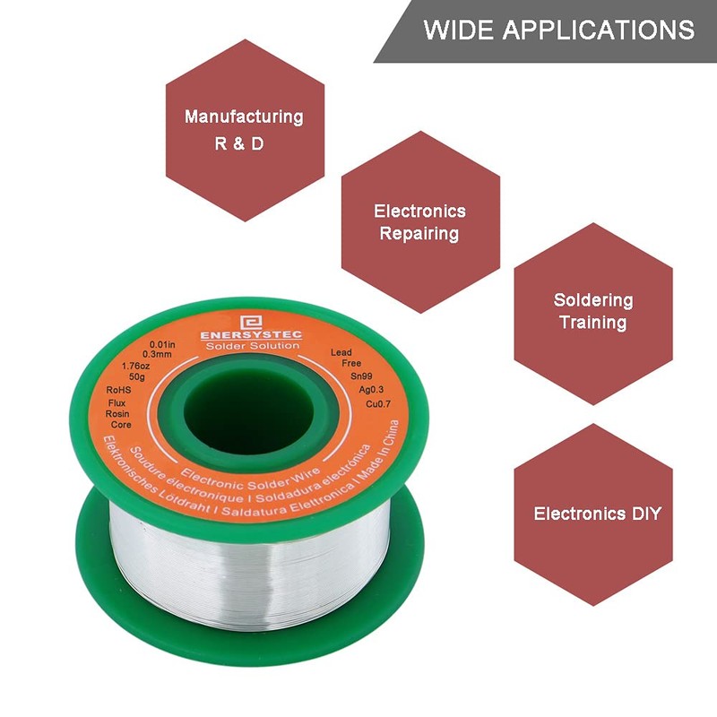 Ultra-Thin Solder Wire 0.01in 0.3mm Rosin Core Flux 2.5, Lead