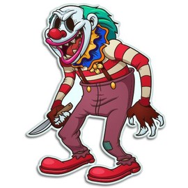 Evil Clown Killer Vinyl Sticker - Car Phone Helmet - Select Size