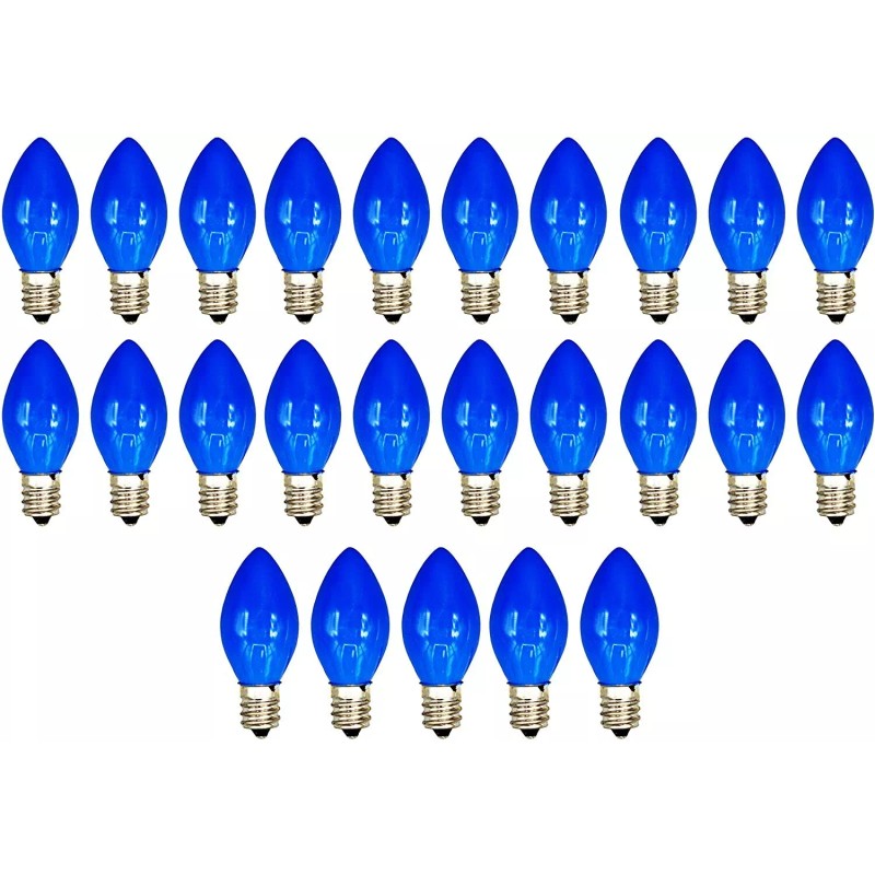 Creative Hobbies 25 Pack - C7, Opaque Blue, 7W, E12