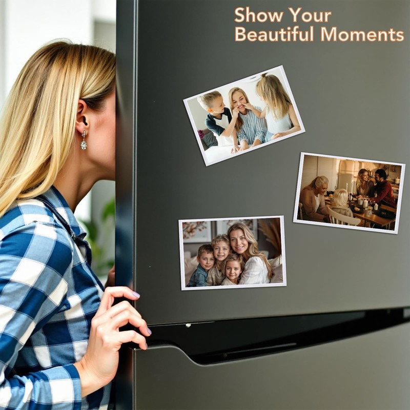KKJCXY Magnetic Picture Frame, Holds 5X7 Inches Pictures, Reusable White