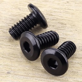 Tornillos hexagonales negros de 1/4-20 x 1/2 pulgadas, acero inoxidable 304 18-8, pernos de muebles, tornillos de conector, revestimiento negro, rosca completa, 25 piezas