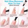 Newly Upgraded Nail Glue Gel with Remover Kit,Long-Lasting Semi Solid
