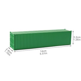Evemodel 3pcs HO Scale 40ft 1:87 Green Shipping Container Undecorated Cargo Box Ribbed Side