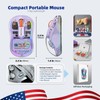 FMOUSE Transparent Wireless Mouse, 2 Cute 2026 Figurines, Tri-Mode, Purple