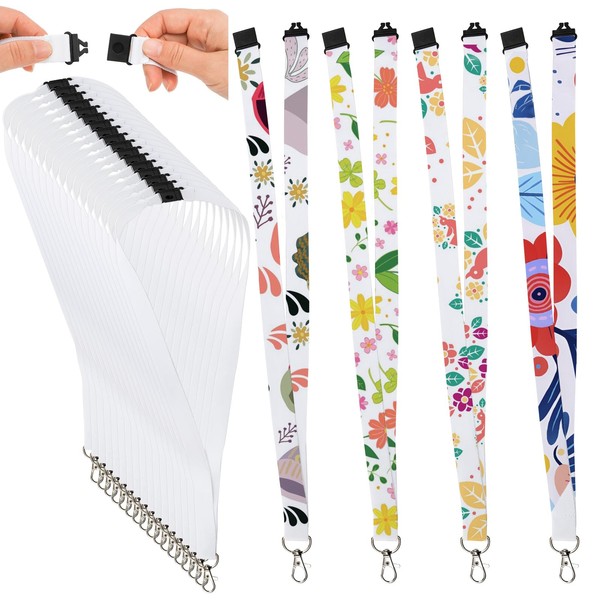 Yesland 50 Pack Sublimation Blank Lanyards White, Heat Transfer Neck