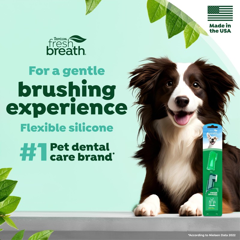 TropiClean Fresh Breath Finger Toothbrushes for Dogs & Puppies |