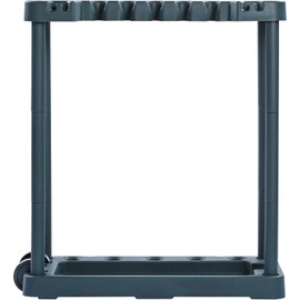 Happybuy Garden Tool Organizer - 10 Slots. Ideal for Garage, Yard, Shed & Outdoor. Store Long-Handled Tools like Rakes, Brooms, Shovels. PP Stand Holder for Efficient Organization and Storage