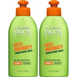 Garnier Fructis Style Anti-Humidity Smoothing Milk, All Hair Types, Sleek, 5.1 Fl Oz (Pack of 2)
