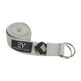 Everyday Yoga 6 Foot Yoga Strap D-Ring - Yoga Gear for Flexibility, Non-Slip Design Support, Range of Motion Training & Mindful Practice - Slate