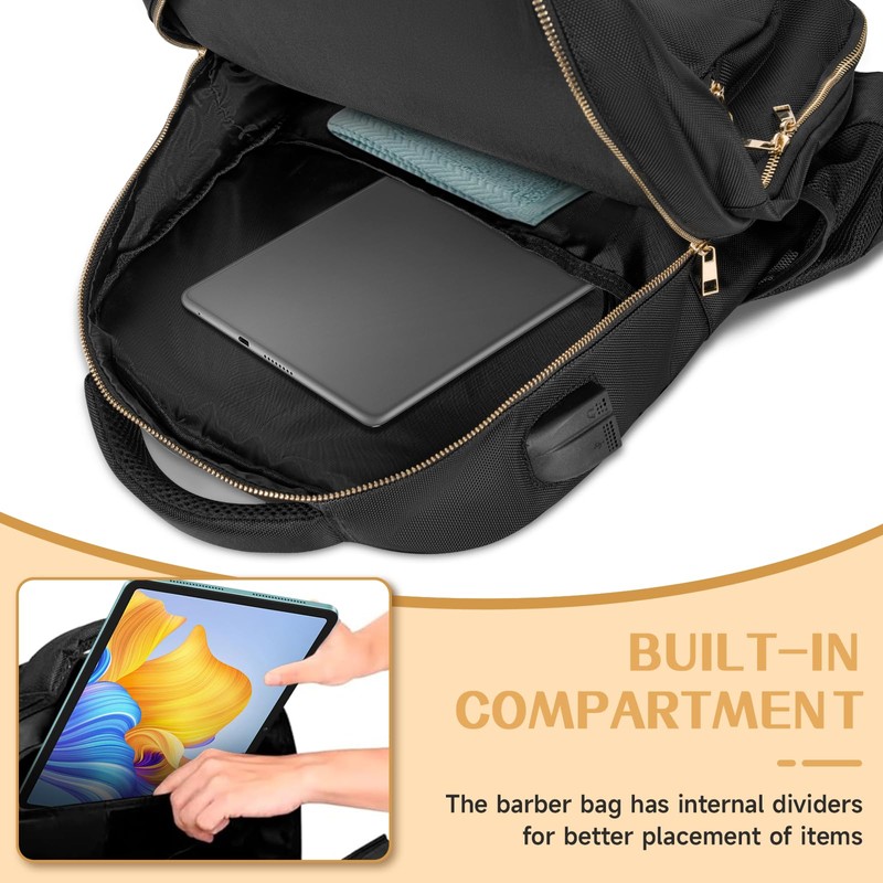TORIBIO Barber Supplies Bag for Clippers and Supplies, Hairstylist Clipper