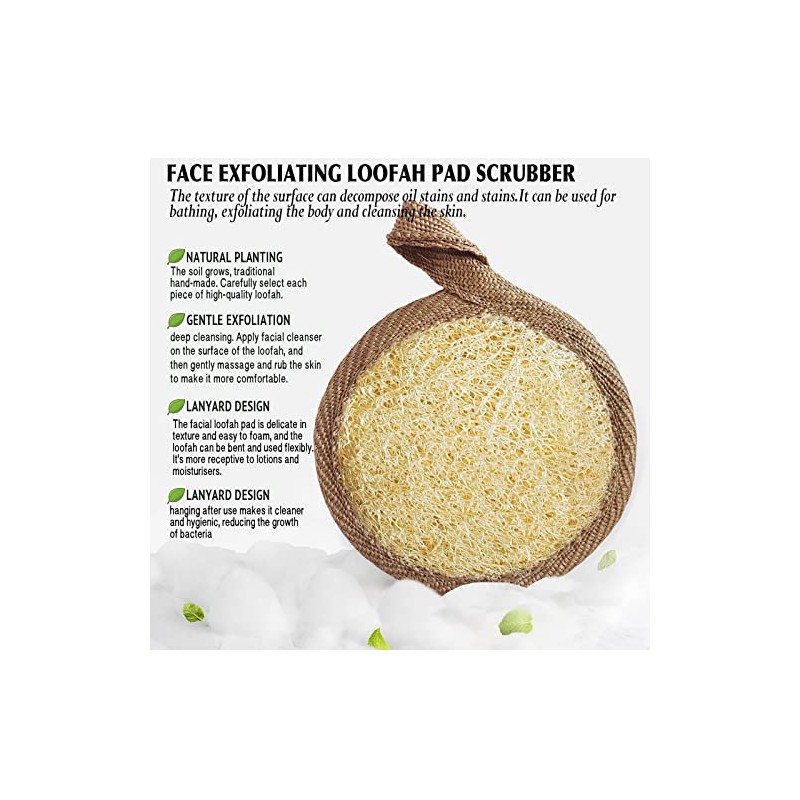 Esponja exfoliante para la cara, esponja de lufa, suave y