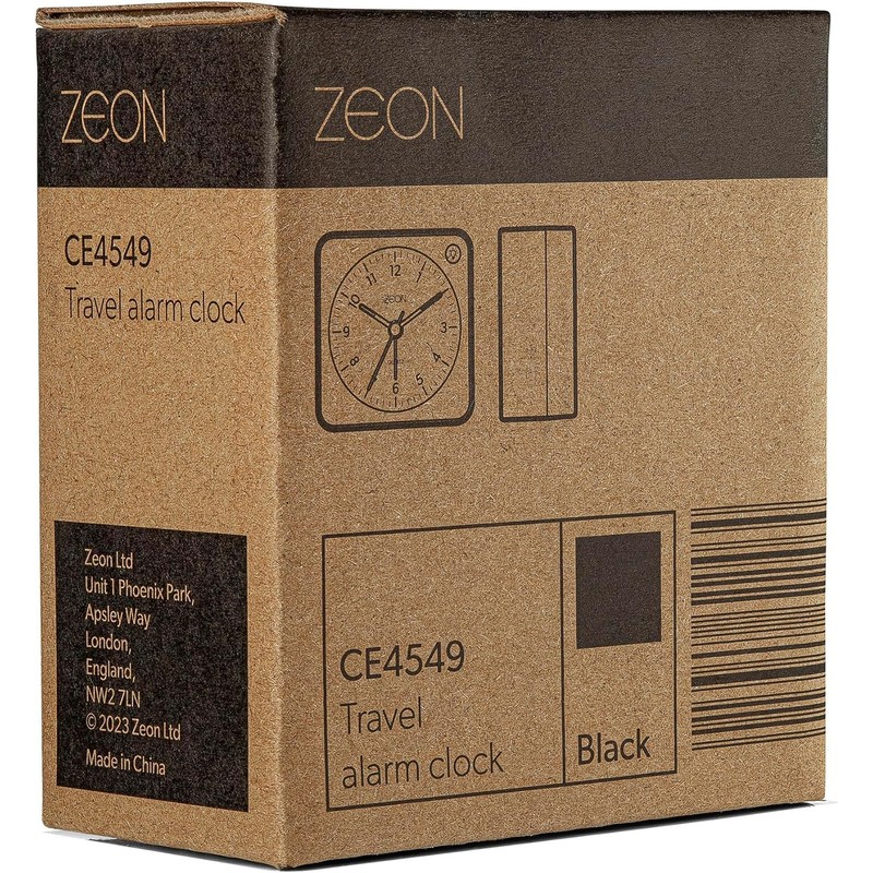 ZEON Travel Analogue Alarm Clock with Light and Snooze Function,