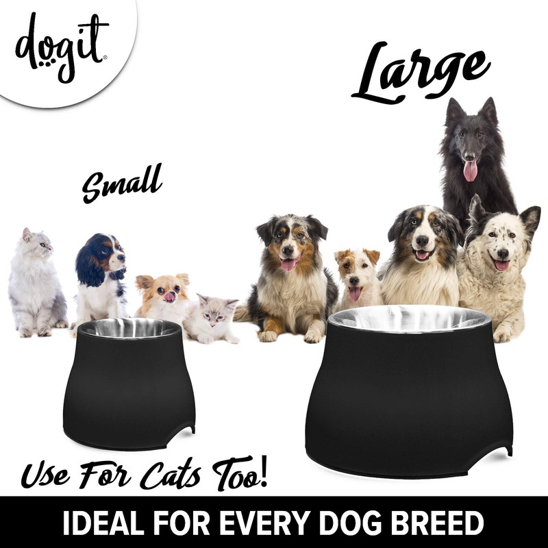 Dogit Dogit 2-in-1 Elevated Dish/Bowl, Black, 900 ml