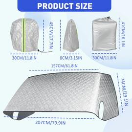RV Windshield Cover Compatible with Class C Ford E450 1997-2025 Motorhome 4 Layers Windshield Sunshade Covers for rv with Mirror Cutouts for Privacy (Front Window Cover + 2 ×Rearview Mirror Covers)