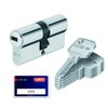 Abus Door Cylinder/Lock with Key, silver, 33464