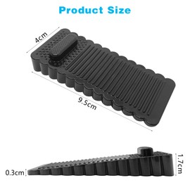 Dazkzooy Door Stop Floor Pack of 6 Black - Height-Adjustable Non-Slip Door Wedge Made of Scratch-Resistant Rubber, Non-Toxic and Odourless Door Buffer for Balcony Door, Study and Children's Room