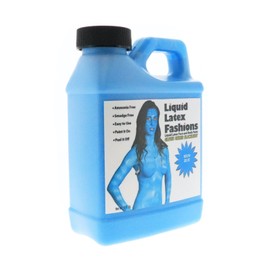 Liquid Latex Neon Blue Liquid Latex Body and Face Paint 8oz GLOWS UNDER BLACK LIGHT!