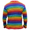 Gheri Colorful Knitted Multicolor Wool Sweater Black Striped Rainbow Large