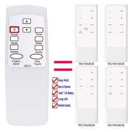 YING RAY HA-AR-01 Replacement for Ocean Breeze Air Conditioner Remote Control RG15A(B) RG15A(B)/E RG15A1(B)/E RG15A2(B)/E RG15A3(B)/E (This is not a Universal Ocean Breeze AC Remote Control)