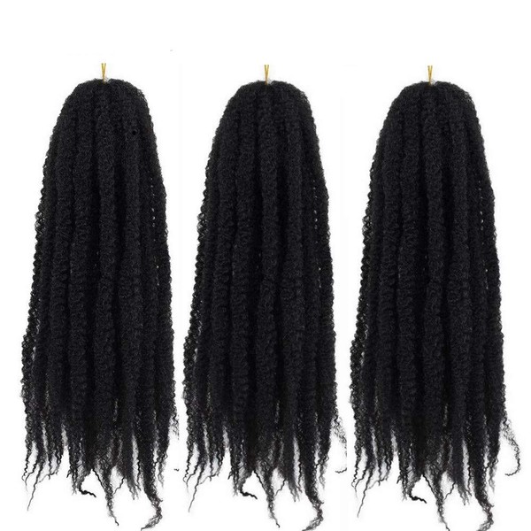 18 Inch Eunice Hair 3 PACKS Synthetic Hair Extensions Marley Braid Afro Kinky Bulk Hair Twist Crochet Braiding Hair