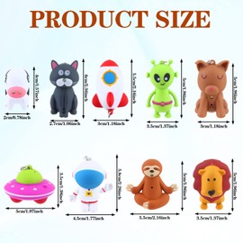 9 Pieces Nurse Flashlight Pediatric, Nurse Flashlight Keychain, Animal Flashlight Puppy Keychain Lion Cow Sloth Cat Astronaut Rocket Flashlight Keychain Pen Lights for Nurses Badge Reel, 9 Styles