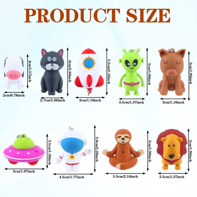 9 Pieces Nurse Flashlight Pediatric, Nurse Flashlight Keychain, Animal Flashlight