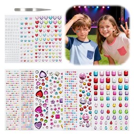2742 Piezas Diamantes Autoadhesivas Brillos Para Decorar Enviar pinzas.  Decoración De Manualidades,Uñas,Maquillaje de Cara o Cabello para Día...     