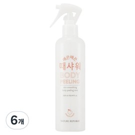 Nature Republic Smooth Shower Peach, 300ml, 6 pcs / 네이처리퍼블릭 매끈매끈 때샤워 복숭아, 300ml, 6개