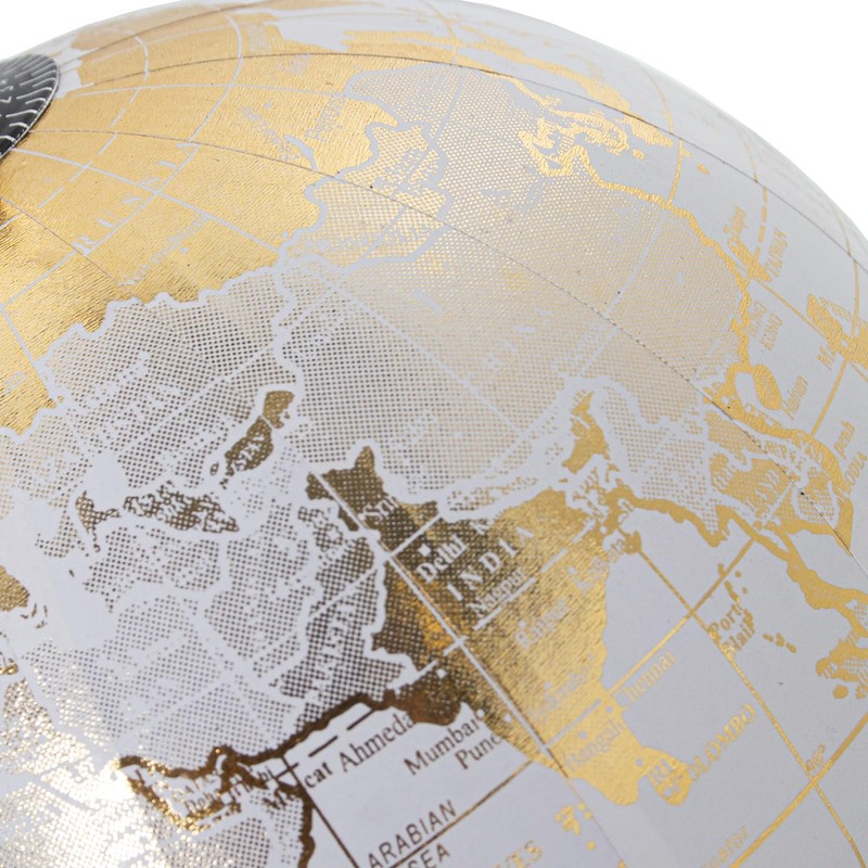 Globo Terraceo, Diameter 12.5 cm, Blanco / Dorado Metal, Madera