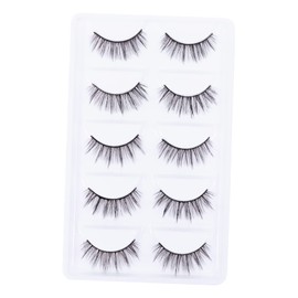 Mikinona 5pairs Natural Thick Cross Eyelashes Soft False Eyelashes for Occasions Comfortable Wear Easy Application for Eye Makeup and Flirty Looks