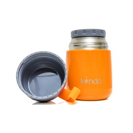 kiinda Thermal Container Warming Box 500 ml BPA Free Stainless Steel Warming Container Insulated Container Lunch Box for Hot Food, Baby Food, Soup (Orange)