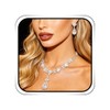 EARENT Rhienestone Wedding Jewelry Sets Silver Diamond Bridal Necklace and