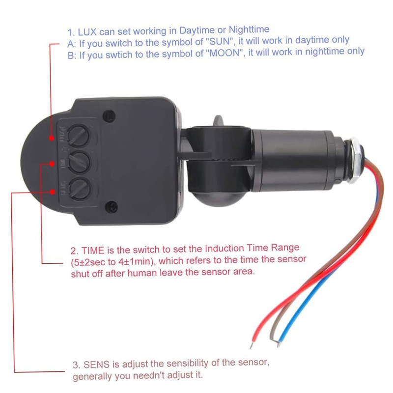 WOONEKY Sensor Light Motion Detector 12v Motion Sensor Controller Sensor
