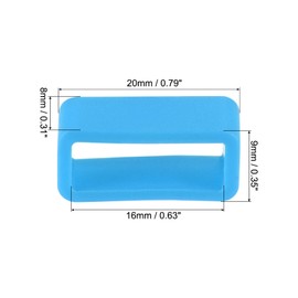 uxcell Watch Band Strap Loops, Rubber Replacement Fastener Rings Silicone Watch Holder Keeper for 16mm Width Watch Band, Light Blue 4 Pcs