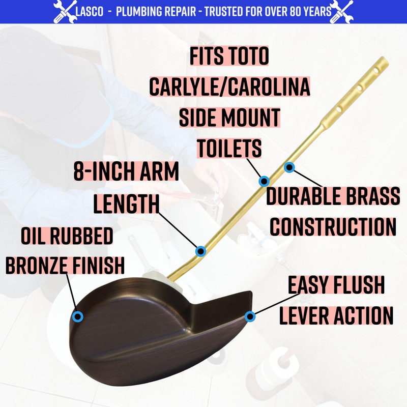 LASCO 04-2149OB Toto Replacement Toilet Tank Flush Lever Side Mount,