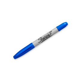 Sharpie Marcadores permanentes de doble punta, Punta gemela, Azul, 12-Count