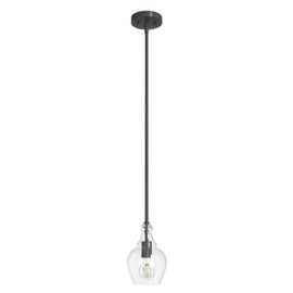 Hunter - Maple Park 1-light Noble Bronze, Mini Pendant Light, Dimmable, Casual Style, Bell Shaped, for Bedrooms, Kitchens, Dining, Living Rooms - 19568