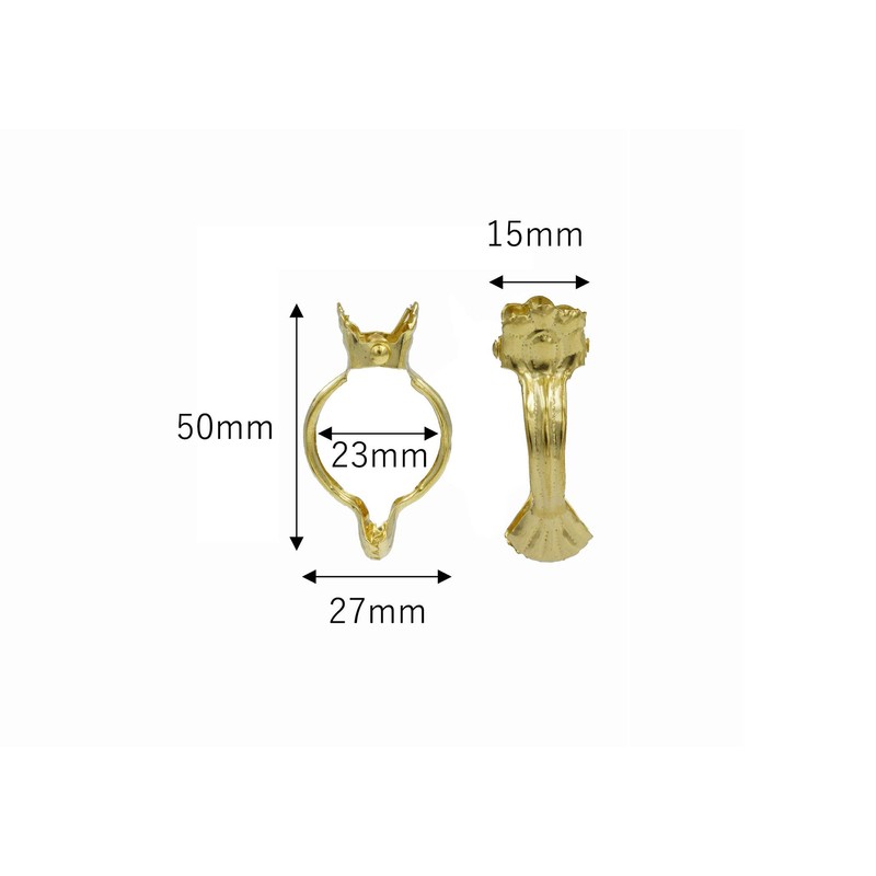 Japan Commerce Shell Curtain Clip, Gold, 1.0 inches (25 mm),