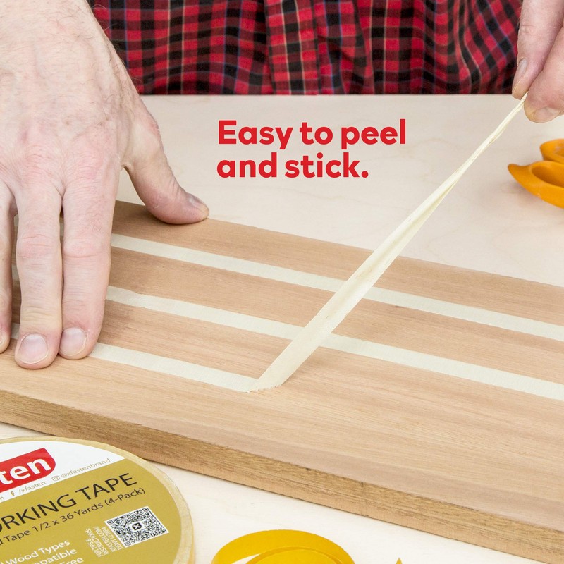 XFasten Double Sided Woodworking Tape 1/2" x 36 Yards (4-Pack)